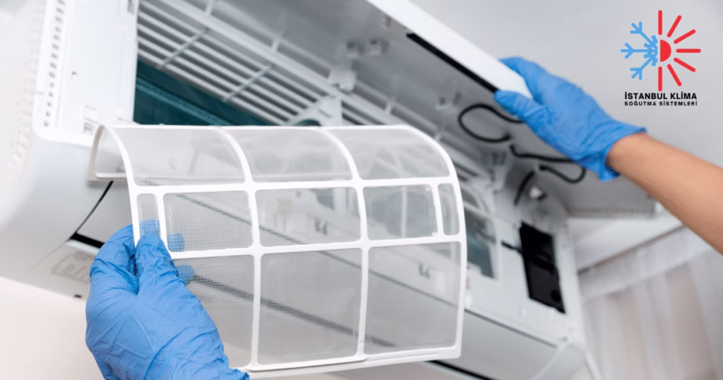 Klima bakım filtre temizliği – iç ünite toz ve partikül temizliği işlemi